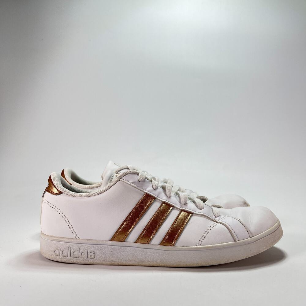adidas Baseline K White Copper Metallic Lifestyle Sneakers AQ0783 Men's Size 7